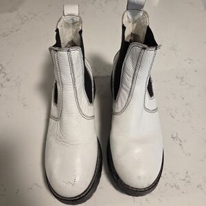 Mason Black and White Leather Boots